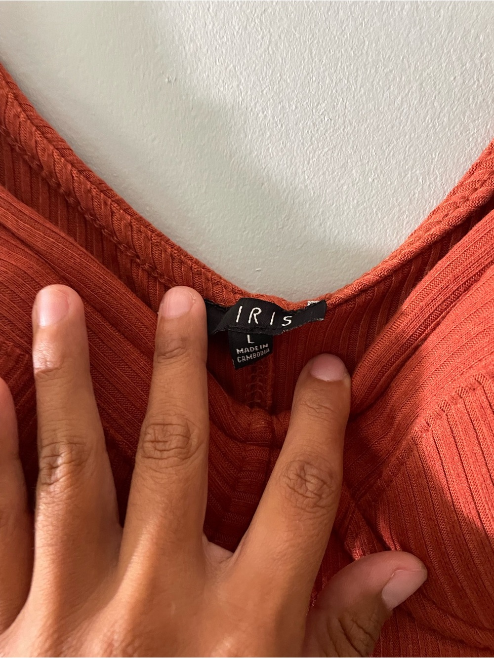 IRIS Ribbed Bodysuit — Rust - Picture 5 of 8